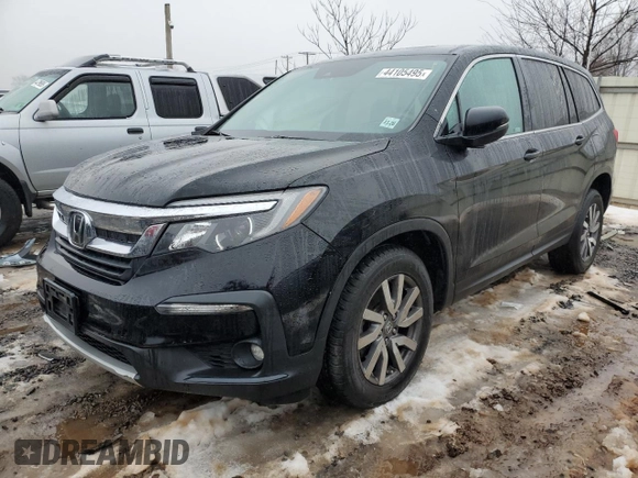 2022 Honda Pilot EX-L with VIN 5FNYF6H52NB009313, listed as a Copart auction lot 44105495 with 67,254 mi miles and Salvage Title. Bid and sale history available at carsss.com. Image 1.