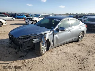 2017 Infiniti Q50 3.0t Premium with VIN JN1EV7APXHM730212, listed as a Copart auction lot 46508755 with 121,388 mi miles and Salvage Title. Bid and sale history available at carsss.com. Image 1.