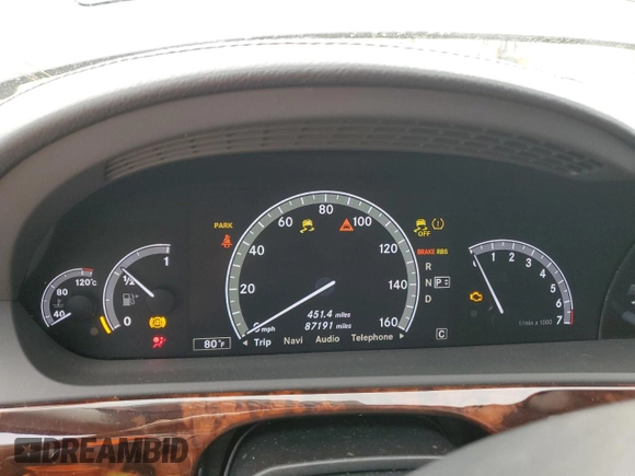 2010 Mercedes-Benz S 400 with VIN WDDNG9FB7AA305219, listed as a Copart auction lot 48508845 with 87,191 mi miles and Clean Title. Bid and sale history available at DreamBid. Image 9.