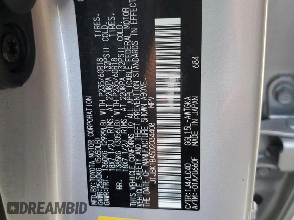 2013 Lexus RX 350 with VIN JTJBK1BA5D2034408, listed as a Copart auction lot 59668335 with 93,484 mi miles and Salvage title. Bid and sale history available at DreamBid. Image 13.