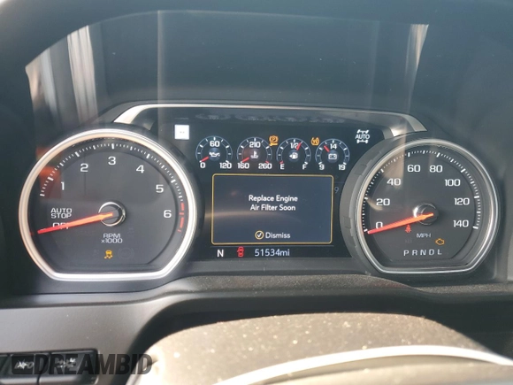 2021 Chevrolet Silverado 1500 LTZ with VIN 3GCUYGED0MG346971, listed as a Copart auction lot 44255635 with 51,534 mi miles and Salvage Title. Bid and sale history available at DreamBid. Image 9.