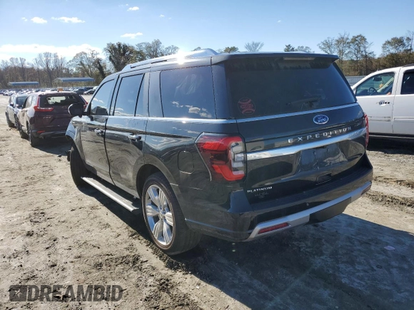 2023 Ford Expedition Platinum with VIN 1FMJU1M84PEA36586, listed as a Copart auction lot 80860424 with 15,022 mi miles and Salvage Title. Bid and sale history available at carsss.com. Image 2.