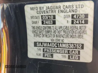 2010 Jaguar XK with VIN SAJWA4DC1AMB38762, listed as a Copart auction lot 73865884 with 98,030 mi miles and Salvage Title. Bid and sale history available at carsss.com. Image 14.
