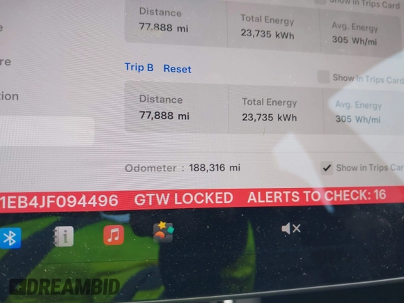 2018 Tesla Model 3 Long Range Battery with VIN 5YJ3E1EB4JF094496, listed as a IAAI auction lot 41983799 with 188,316 mi miles and . Bid and sale history available at DreamBid. Image 7.