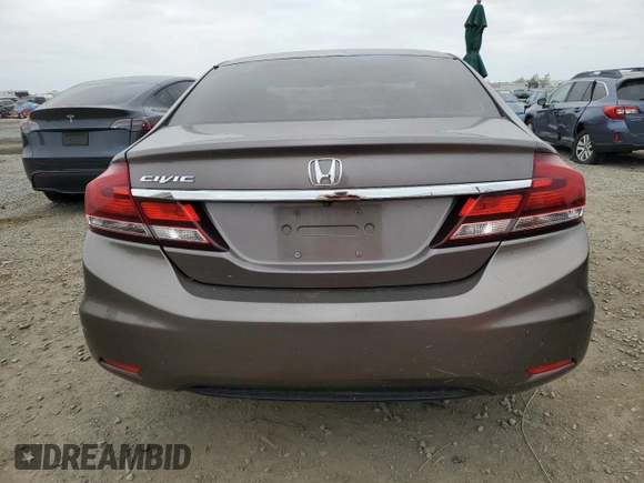 2014 Honda Civic Sedan LX with VIN 19XFB2F55EE212023, listed as a Copart auction lot 53377765 with 116,995 mi miles and Salvage Title. Bid and sale history available at carsss.com. Image 6.
