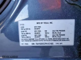 2023 Tesla Model Y Long Range with VIN 7SAYGDEE2PA157485, listed as a Copart auction lot 45510215 with 29,891 mi miles and Clean Title. Bid and sale history available at carsss.com. Image 14.