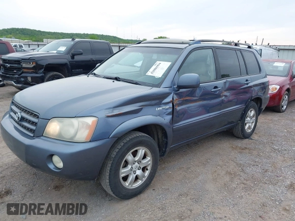 2003 Toyota Highlander z VIN JTEGF21A130105002, wystawiony jako IAAI lot #42086904 z przebiegiem 331 323 mil mil oraz . Historia ofert i sprzedaży dostępna na DreamBid. Obrazek 2.