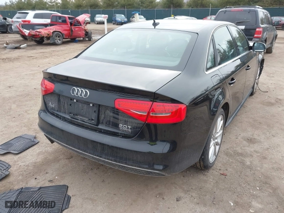 2016 Audi A4 Premium with VIN WAUBFAFL2GN000641, listed as a IAAI auction lot 41502841 with 149,667 mi miles. Bid and sale history available at carsss.com. Image 4.