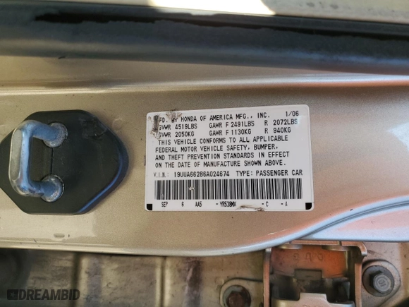 2006 Acura TL with VIN 19UUA66286A024674, listed as a Copart auction lot 49376395 with 157,637 mi miles and Salvage Title. Bid and sale history available at carsss.com. Image 12.