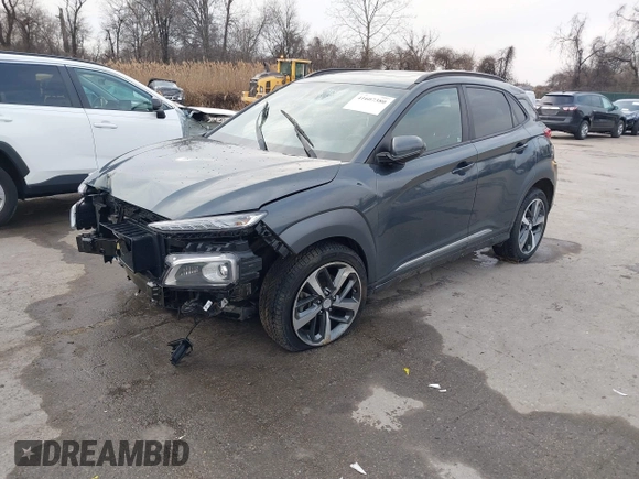 2019 Hyundai Kona Limited with VIN KM8K3CA59KU239307, listed as a IAAI auction lot 41607380 with 42,454 mi miles. Bid and sale history available at carsss.com. Image 2.