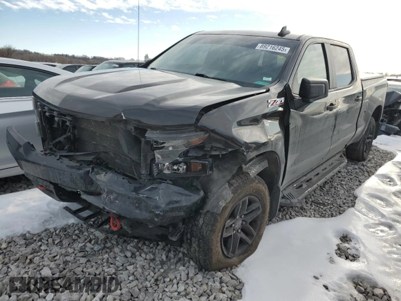 2020 Chevrolet Silverado 1500 Custom Trail Boss with VIN 1GCPYCEF3LZ143725, listed as a Copart auction lot 89216245 with 77,373 mi miles and Salvage Title. Bid and sale history available at DreamBid. Image 1.