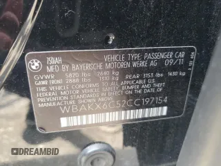 2012 BMW 7 Series with VIN WBAKX6C52CC197154, listed as a Copart auction lot 59897855 with 114,279 mi miles and Clean title. Bid and sale history available at DreamBid. Image 12.