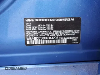 2016 BMW 4 Series 435i xDrive z VIN WBA4B3C50GG344205, wystawiony jako Copart lot #52738205 z przebiegiem 70 149 mil mil oraz Szkoda całkowita • Salvage title. Historia ofert i sprzedaży dostępna na DreamBid. Obrazek 14.