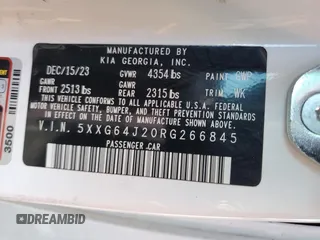 2024 Kia K5 GT-Line z VIN 5XXG64J20RG266845, wystawiony jako Copart lot #53715155 z przebiegiem 32 494 mil mil oraz Szkoda całkowita • Salvage title. Historia ofert i sprzedaży dostępna na DreamBid. Obrazek 12.