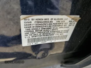 2014 Honda Pilot EX-L with VIN 5FNYF3H76EB025000, listed as a Copart auction lot 43550475 with 107,454 mi miles and Salvage Title. Bid and sale history available at carsss.com. Image 14.