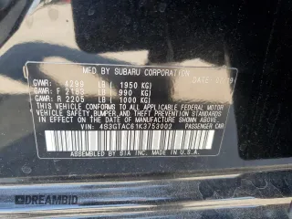2019 Subaru Impreza Premium with VIN 4S3GTAC61K3753002, listed as a Copart auction lot 47321395 with 48,246 mi miles and Clean Title. Bid and sale history available at carsss.com. Image 12.