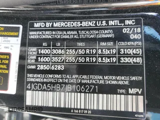 2018 Mercedes-Benz GLE 350 with VIN 4JGDA5HB7JB106271, listed as a Copart auction lot 54541115 with 170,804 mi miles and Clean Title. Bid and sale history available at DreamBid. Image 13.