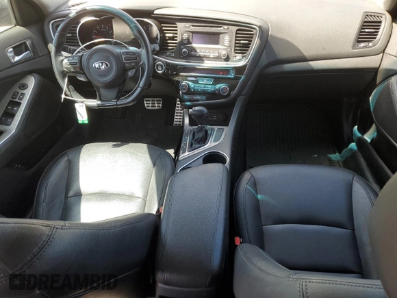 2015 Kia Optima SX Turbo with VIN 5XXGR4A69FG515052, listed as a Copart auction lot 49171325 with 154,008 mi miles and Salvage Title. Bid and sale history available at carsss.com. Image 8.