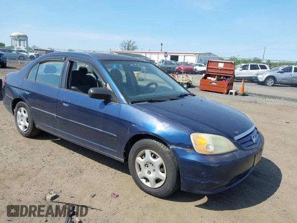 2003 Honda Civic LX with VIN 2HGES16583H594640, listed as a IAAI auction lot 42157801 with 167,981 mi miles. Bid and sale history available at carsss.com. Image 1.