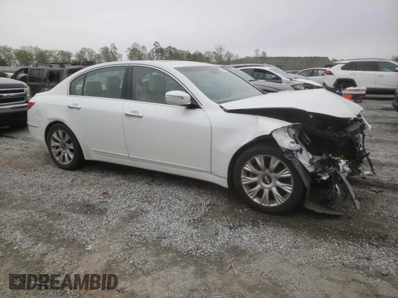 2009 Hyundai Genesis with VIN KMHGC46E29U039092, listed as a Copart auction lot 51525935 with 83,191 mi miles and Salvage Title. Bid and sale history available at DreamBid. Image 4.