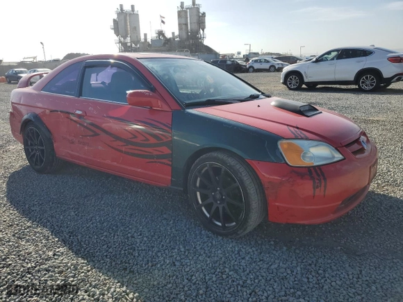 2001 Honda Civic EX with VIN 1HGEM22901L009803, listed as a Copart auction lot 47668165 with 230,728 mi miles and Salvage Title. Bid and sale history available at carsss.com. Image 4.