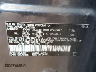 2018 Toyota RAV4 XLE with VIN JTMWFREV5JJ180198, listed as a Copart auction lot 52440575 with 43,707 mi miles and Salvage Title. Bid and sale history available at DreamBid. Image 14.