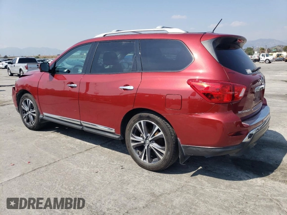 2017 Nissan Pathfinder SV z VIN 5N1DR2MNXHC639680, wystawiony jako Copart lot #54716355 z przebiegiem 110 093 mil mil oraz Szkoda całkowita • Salvage title. Historia ofert i sprzedaży dostępna na DreamBid. Obrazek 2.