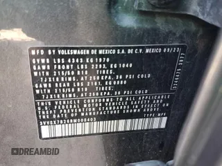 2024 Volkswagen Taos SE z VIN 3VVSX7B26RM008403, wystawiony jako Copart lot #56887985 z przebiegiem 60 595 mil mil oraz Tytuł czysty. Historia ofert i sprzedaży dostępna na DreamBid. Obrazek 13.