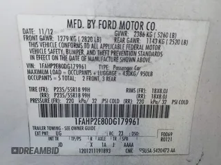 2013 Ford Taurus SEL with VIN 1FAHP2E80DG179961, listed as a IAAI auction lot 42088532 with 131,196 mi miles and . Bid and sale history available at carsss.com. Image 9.