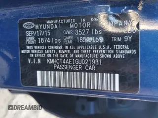 2016 Hyundai Accent SE with VIN KMHCT4AE1GU021931, listed as a Copart auction lot 46681145 with 136,093 mi miles and Salvage Title. Bid and sale history available at DreamBid. Image 13.