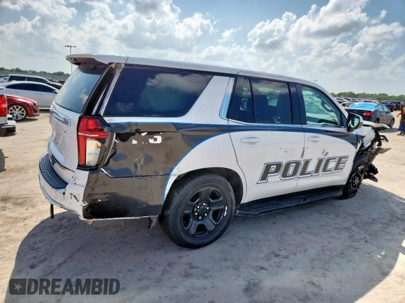 2021 Chevrolet Tahoe Commercial with VIN 1GNSCLED4MR478251, listed as a Copart auction lot 65281205 with Not provided miles and Salvage title. Bid and sale history available at DreamBid. Image 3.