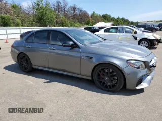 2019 Mercedes-Benz E 63 S AMG with VIN WDDZF8KB2KA689531, listed as a Copart auction lot 58630144 with 56,796 mi miles and Salvage Title. Bid and sale history available at DreamBid. Image 4.