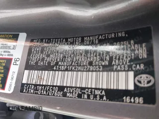 2017 Toyota Camry XLE with VIN 4T1BF1FK2HU279053, listed as a IAAI auction lot 42050455 with 100,896 mi miles. Bid and sale history available at carsss.com. Image 9.