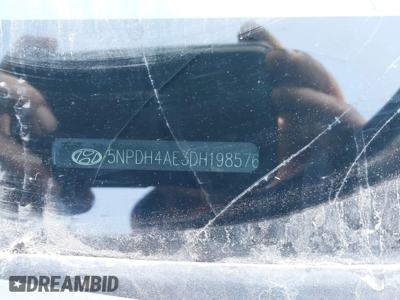 2013 Hyundai Elantra Limited with VIN 5NPDH4AE3DH198576, listed as a IAAI auction lot 39205756 with 57,934 mi miles and . Bid and sale history available at DreamBid. Image 12.