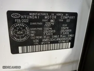 2022 Hyundai Santa Fe Hybrid SEL Premium with VIN KM8S3DA14NU040530, listed as a Copart auction lot 77708184 with 78,024 mi miles and Salvage Title. Bid and sale history available at carsss.com. Image 14.