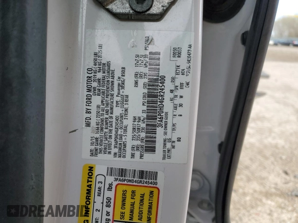 2016 Ford Fusion SE with VIN 3FA6P0HD4GR245400, listed as a Copart auction lot 52028385 with 119,675 mi miles and Salvage Title. Bid and sale history available at carsss.com. Image 14.