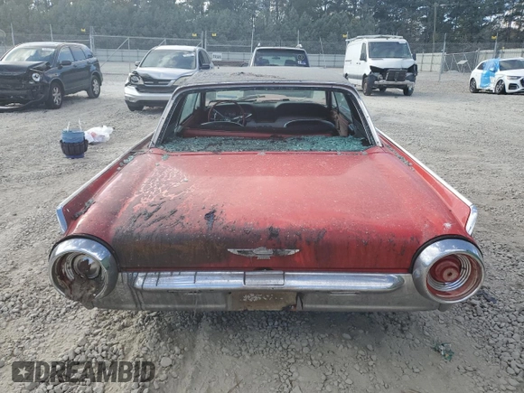 1962 Ford Thunderbird with VIN 2Y87Z133196, listed as a Copart auction lot 79568844 with 1,738 mi miles and Salvage Title. Bid and sale history available at DreamBid. Image 6.