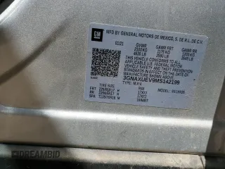 2021 Chevrolet Equinox LT with VIN 3GNAXUEV9MS142199, listed as a Copart auction lot 54331385 with 58,924 mi miles and Salvage title. Bid and sale history available at DreamBid. Image 13.