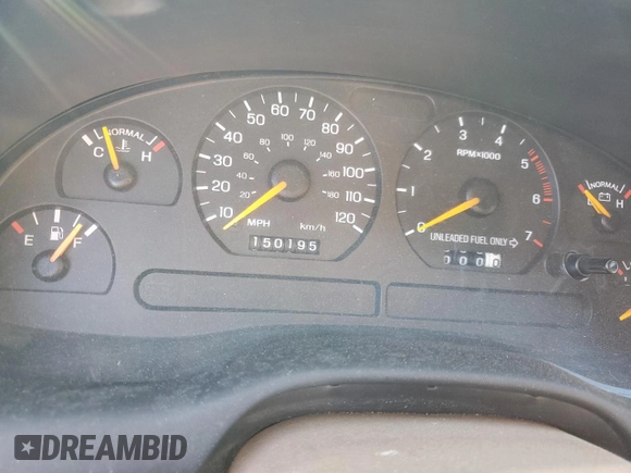 1998 Ford Mustang with VIN 1FAFP4449WF180634, listed as a Copart auction lot 82671504 with 150,195 mi miles and Salvage Title. Bid and sale history available at carsss.com. Image 9.