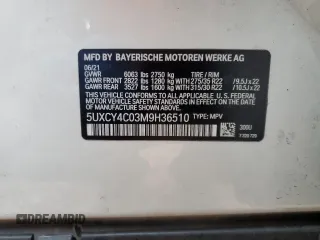 2021 BMW X6 sDrive40i z VIN 5UXCY4C03M9H36510, wystawiony jako Copart lot #86419524 z przebiegiem Nie podano mil oraz Szkody całkowita. Historia ofert i sprzedaży dostępna na DreamBid. Obrazek 14.