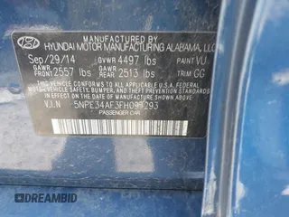 2015 Hyundai Sonata Limited with VIN 5NPE34AF3FH097293, listed as a IAAI auction lot 41811245 with 114,744 mi miles and . Bid and sale history available at carsss.com. Image 9.