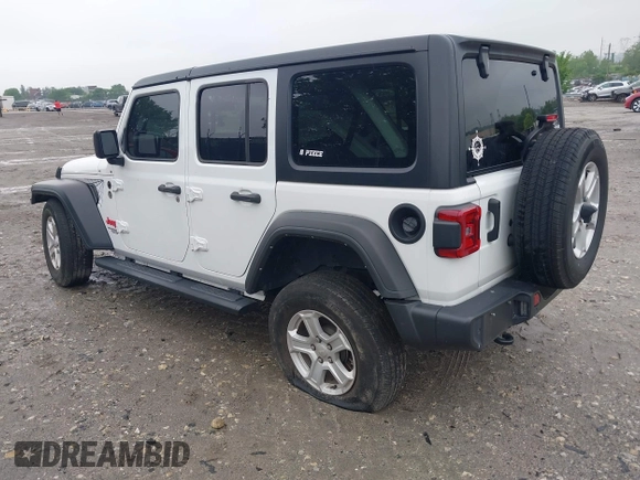 2021 Jeep Wrangler Unlimited Sport S with VIN 1C4HJXDG1MW850478, listed as a IAAI auction lot 42263715 with 31,284 mi miles and . Bid and sale history available at DreamBid. Image 3.