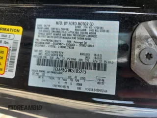2019 Ford Mustang GT with VIN 1FA6P8CF0K5185215, listed as a Copart auction lot 61682205 with 36,356 mi miles and Salvage title. Bid and sale history available at DreamBid. Image 12.