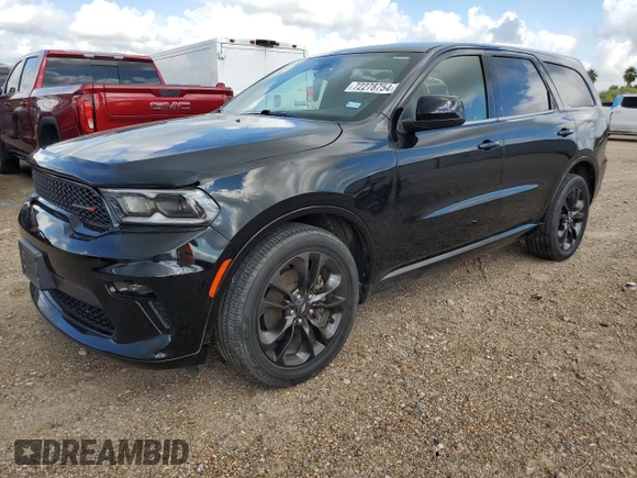2021 Dodge Durango SXT Plus with VIN 1C4RDHAG2MC608984, listed as a Copart auction lot 72278754 with 39,119 mi miles and Salvage Title. Bid and sale history available at DreamBid. Image 1.