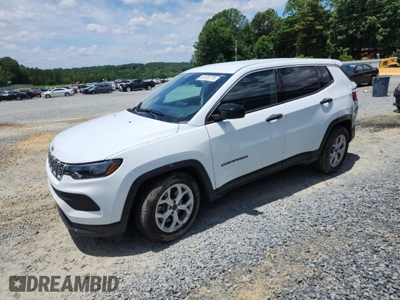 2025 Jeep Compass Sport z VIN 3C4NJDAN5ST505851, wystawiony jako Copart lot #60105775 z przebiegiem 4 062 mil mil oraz Szkoda całkowita • Salvage title. Historia ofert i sprzedaży dostępna na DreamBid. Obrazek 1.