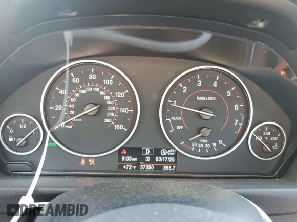 2015 BMW 4 Series 428i with VIN WBA3N3C54FK233896, listed as a Copart auction lot 49317635 with 57,250 mi miles and Salvage Title. Bid and sale history available at DreamBid. Image 9.