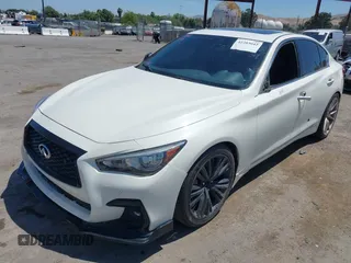 2018 Infiniti Q50 Red Sport 400 z VIN JN1FV7AP7JM461225, wystawiony jako IAAI lot #42203042 z przebiegiem 76 172 mil mil oraz . Historia ofert i sprzedaży dostępna na DreamBid. Obrazek 2.
