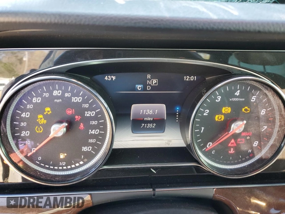 2018 Mercedes-Benz E with VIN WDDZF4KB8JA308367, listed as a Copart auction lot 52231795 with 71,352 mi miles and Salvage Title. Bid and sale history available at carsss.com. Image 9.