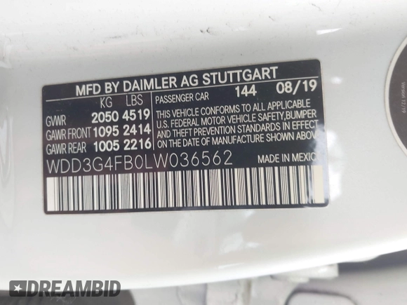2020 Mercedes-Benz A 220 с VIN WDD3G4FB0LW036562, выставлен на аукционе IAAI как лот 42447595 с пробегом 75 612 миль миль и . История ставок и продаж доступна на DreamBid. Изображение 9.