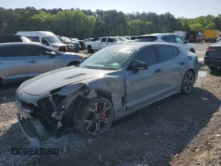 2018 Kia Stinger GT2 with VIN KNAE55LC7J6030490, listed as a Copart auction lot 51708105 with 98,548 mi miles and Salvage Title. Bid and sale history available at carsss.com. Image 1.